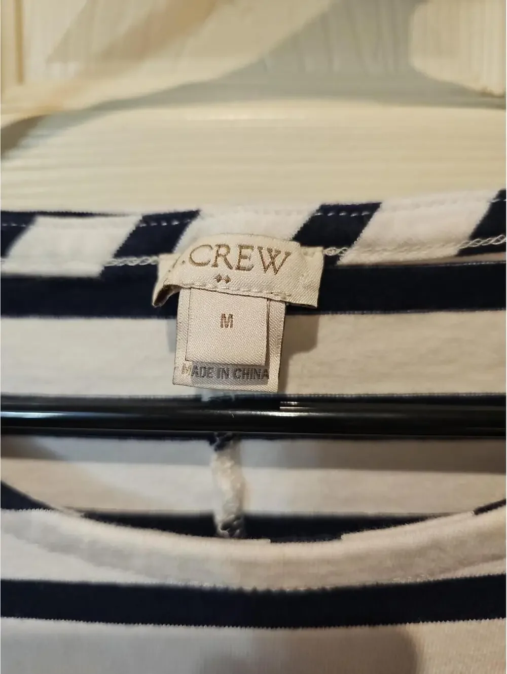 J Crew Peplum Top Women Medium Short Sleeve Blue/White Striped
